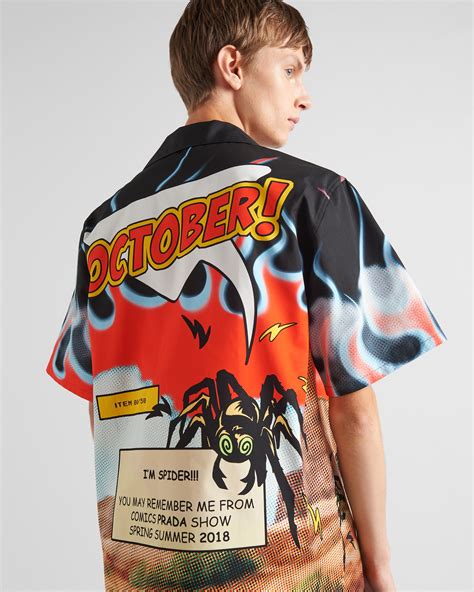 prada comic book shirt|Black Timecapsule Printed Cotton Shirt .